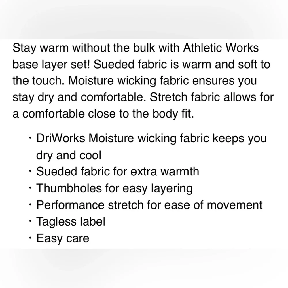 NWT‎ Athletic Works Girls Thermal Base Layer Set Black Star Print